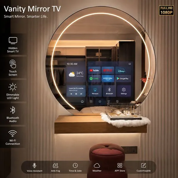 vanity mirror TV vanity mirror TV