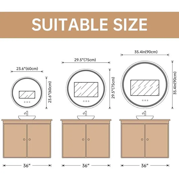 Smart Bathroom Mirror size