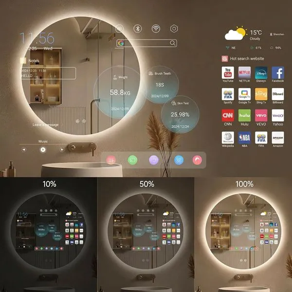 adjustable Led light Smart Bathroom Mirror adjustable Led light Smart Bathroom Mirror