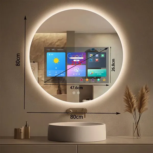 21.5 Inch Round Smart Bathroom Mirror 21.5 Inch Round Smart Bathroom Mirror