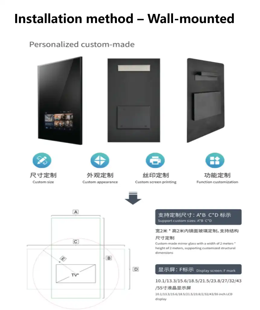 smart fitness wall mirror installation